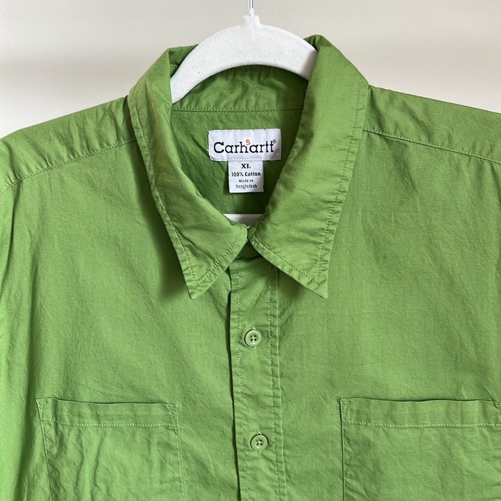 Carhartt Men's Green Short Sleeve Shirt - Picture 2 of 7